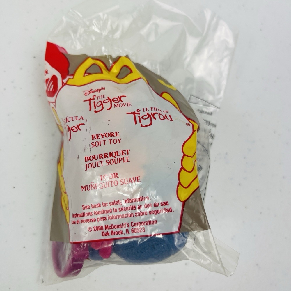 McDonalds Disney The Tigger Movie Happy Meal Toy Eeyore 3 Plush Toy Clip 2000‎